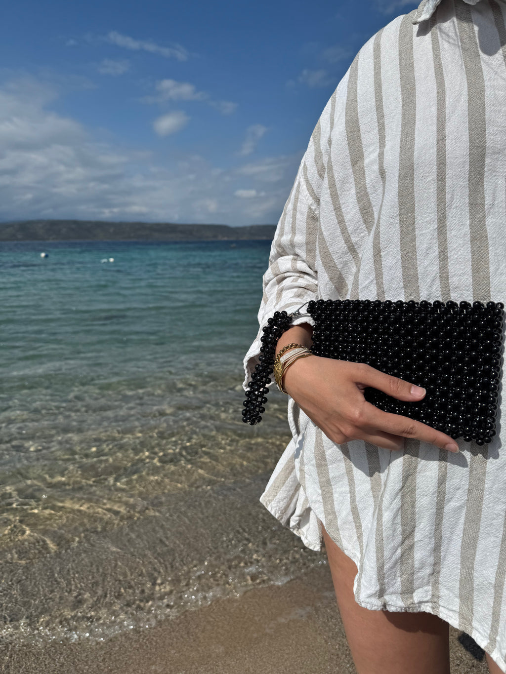 La pochette en perles plastique